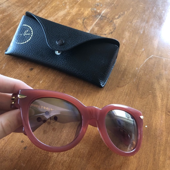 Rag & Bone Isa 50mm Round Sunglasses in Red Brown - Picture 2 of 12